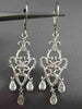 ESTATE .50CT DIAMOND 14KT WHITE GOLD 3D FLOWER HEART LEVERBACK HANGING EARRINGS
