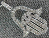 LARGE 1.03CT DIAMOND 14KT WHITE GOLD HAMSA LUCKY PENDANT #22067