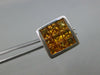 LARGE 3.43CT AAA YELLOW SAPPHIRE 18K WHITE GOLD PRINCESS INVISIBLE STUD EARRINGS