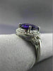 ESTATE LARGE 3.53CT DIAMOND & AMETHYST 14KT WHITE GOLD 3D HALO ENGAGEMENT RING