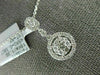 ESTATE .58CT DIAMOND 18KT WHITE GOLD 3D CLASSIC HALO ROUND & BAGUETTE PENDANT