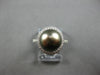 WIDE .44CT DIAMOND & AAA TAHITIAN PEARL 14K WHITE GOLD 3D CLASSIC SOLITAIRE RING