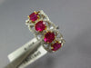 LARGE 2.82CT DIAMOND & AAA RUBY 18KT 2 TONE GOLD OVAL & ROUND ANNIVERSARY RING