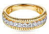 ESTATE .45CT DIAMOND 14KT 2 TONE GOLD ROUND ROPE DESIGN WEDDING ANNIVERSARY RING