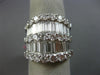 ESTATE EXTRA LARGE 4.59CT DIAMOND 18KT WHITE GOLD 3D MULTI ROW ANNIVERSARY RING