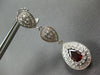 ESTATE LARGE 4.3CT DIAMOND & AAA GARNET 14K WHITE GOLD CLIP ON HANGING EARRINGS