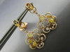 ESTATE 2.76CT MULTI COLOR FANCY DIAMOND 18KT TWO TONE GOLD 3D FLOWER EARRINGS