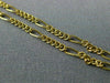 ESTATE 1.11CT DIAMOND 18KT YELLOW GOLD FIGARO FLOWER ITALIAN LINK NECKLACE #656