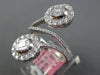LARGE 1.06CT DIAMOND 18K WHITE GOLD ROUND & BAGUETTE INVISIBLE CRISS CROSS RING