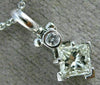 ESTATE .66CT DIAMOND 18KT WHITE GOLD PRINCESS CUT SOLITAIRE PENDANT #10974