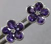 1.33CT DIAMOND & AAA AMETHYST 14K WHITE GOLD 3D PEAR SHAPE & ROUND STUD EARRINGS