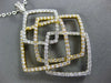 EXTRA LARGE 1.57CT DIAMOND 18KT 2 TONE GOLD MULTI SQUARE LOVE KNOT FUN PENDANT