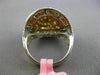 EXTRA LARGE 3.88CT WHITE & FANCY YELLOW DIAMOND 18KT TWO TONE GOLD CLUSTER RING