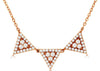 .30CT DIAMOND 14KT ROSE GOLD 3D TRIANGULAR TRILLION PAST PRESENT FUTURE NECKLACE