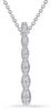.19CT DIAMOND 14KT WHITE GOLD PAST PRESENT FUTURE 3 STONE BAR FLOATING PENDANT