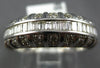 ESTATE 1.18CT DIAMOND 14KT WHITE GOLD CLASSIC ROUND & BAGUETTE ANNIVERSARY RING