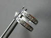 ESTATE .25CT DIAMOND 14KT WHITE GOLD CLASSIC ROUND HUGGIE HOOP HANGING EARRINGS