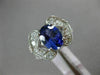 ESTATE LARGE 3.58CT DIAMOND & AAA OVAL TANZANITE 14KT WHITE GOLD ENGAGEMENT RING