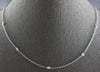 ESTATE .50CT DIAMOND 14KT WHITE GOLD 3D ROUND CLASSIC BY THE YARD LOVE NECKLACE