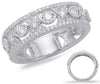 ESTATE WIDE .54CT DIAMOND 14KT WHITE GOLD XO FILIGREE MILGRAIN ANNIVERSARY RING