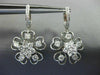 ESTATE LARGE 2.51CT DIAMOND 18KT WHITE GOLD MULTI HEART FLOWER HANGING EARRINGS