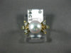 ESTATE .06CT DIAMOND & AAA SOUTH SEA PEARL 14K YELLOW GOLD 3D FLOWER RING 21068