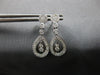 ESTATE .46CT DIAMOND 14KT WHITE GOLD 3D CLASSIC TEAR DROP FUN HANGING EARRINGS