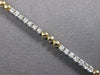 ESTATE 1.37CT DIAMOND 14KT 2 TONE GOLD 3D MULTI BEAD BY THE YARD TENNIS BRACELET