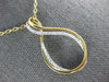 ESTATE LARGE .44CT DIAMOND 18KT 2 TONE GOLD LOVE KNOT TEAR DROP INFINITY PENDANT