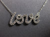 ESTATE .30CT DIAMOND 18KT WHITE GOLD 3D CLASSIC LOVE SCRIPT NECKLACE