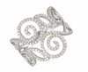 ESTATE WIDE .41CT DIAMOND 14K WHITE GOLD 3D MULTI SWIRL LEAF ROUND FUN LOVE RING
