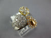 ESTATE WIDE 1.02CT DIAMOND 18KT TRI COLOR GOLD 3D CLUSTER MULTI SHAPE FUN RING