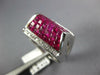 5.42CT DIAMOND & AAA RUBY 18KT WHITE GOLD 3D ROUND & PRINCESS PYRAMID MENS RING