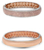 EXTRA LARGE 5.46CT WHITE & PINK DIAMOND 18K WHITE & ROSE GOLD 3D BANGLE BRACELET