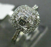 ESTATE WIDE .53CT ROUND & BAGUETTE DIAMOND 18KT WHITE GOLD CLUSTER PROMISE RING