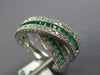 1.60CT DIAMOND & AAA EMERALD 14KT WHITE GOLD MULTI ROW CRISS CROSS INFINITY RING