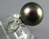 LARGE .75CT DIAMOND & AAA TAHITIAN PEARL PLATINUM ROUND & PEAR SHAPE LOVE RING