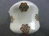 ESTATE LARGE .55CT DIAMOND & WHITE ENAMEL 14KT YELLOW GOLD MULTI FLOWER FUN RING