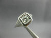 ANTIQUE .22CT DIAMOND 18KT WHITE GOLD 3D SOLITAIRE SQUARE ENGAGEMENT RING #26655