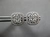 ESTATE 1.0CT DIAMOND 18KT WHITE GOLD 3D ROUND CLUSTER SQUARE EARRING JACKET SET