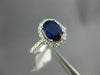 WIDE 1.90CT DIAMOND & AAA SAPPHIRE 14KT WHITE GOLD 3D OVAL HALO ENGAGEMENT RING