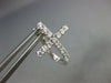 ESTATE .54CT DIAMOND 18KT WHITE GOLD CLASSIC CROSS HUGGIE HOOP HANGING EARRINGS