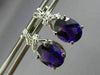 ESTATE 2.18CT DIAMOND & AAA AMETHYST 14K WHITE GOLD 3D OVAL BOW HANGING EARRINGS