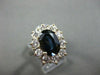ESTATE LARGE 5.10CT DIAMOND & AAA SAPPHIRE 14KT WHITE GOLD OVAL CLUSTER RING