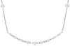 ESTATE .70CT DIAMOND 14KT WHITE GOLD ROUND & BAGUETTE BY THE YARD LOVE NECKLACE