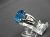 ESTATE LARGE 2.18CT DIAMOND & AAA BLUE TOPAZ 14K TWO TONE GOLD DOUBLE HEART RING