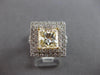 GIA EXTRA LARGE 2.72CT WHITE & FANCY YELLOW DIAMOND 18KT 2 TONE GOLD SQUARE RING