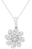 ESTATE .28CT DIAMOND 14KT WHITE GOLD 3D CLASSIC ROUND FUN FLOATING PENDANT