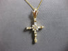 ESTATE LARGE .58CT DIAMOND 14K YELLOW GOLD CLASSIC CROSS FLOATING PENDANT #27883