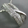 ESTATE LARGE .86CT DIAMOND 18KT WHITE GOLD 3D CLASSIC CRISS CROSS LOVE PENDANT